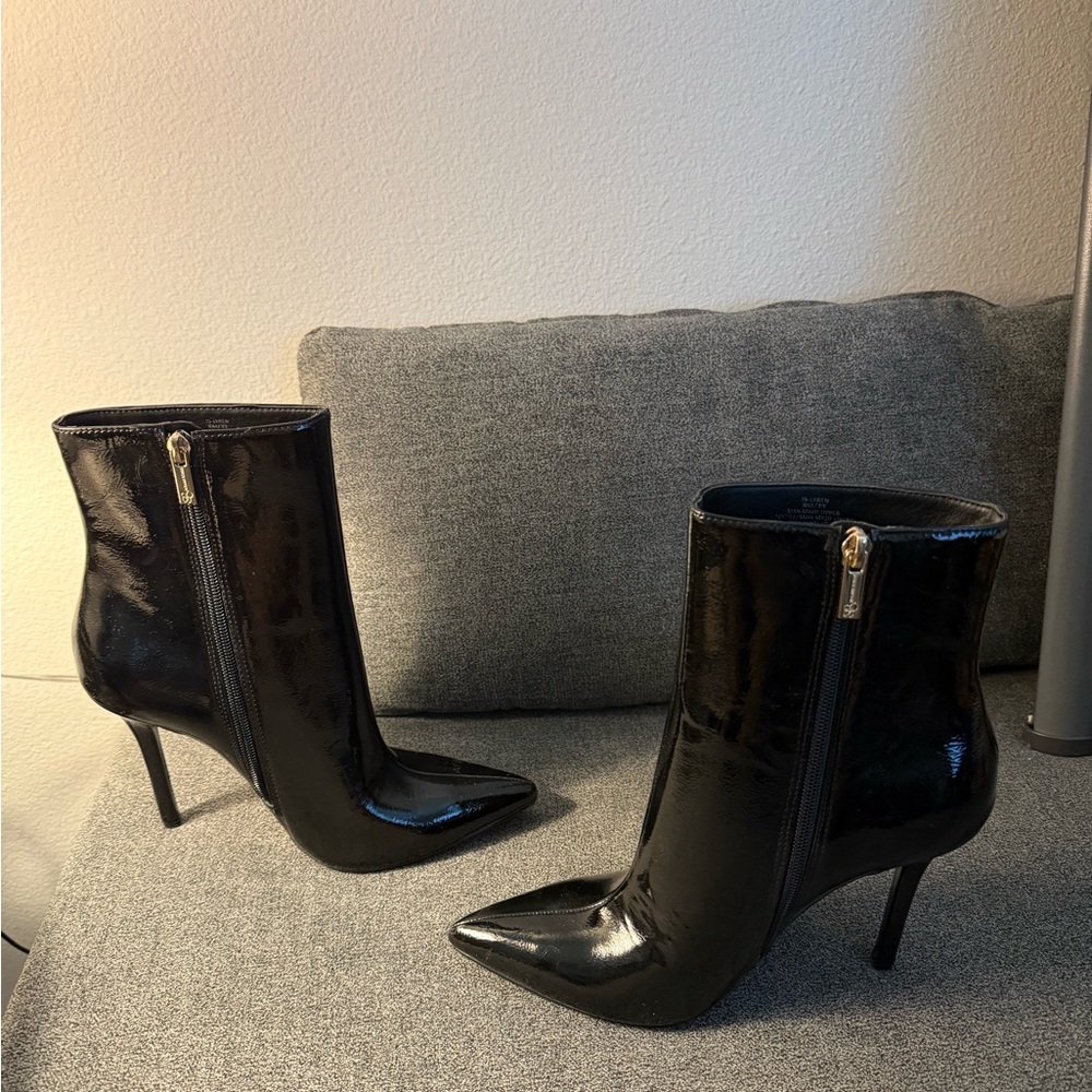 Black Patent Ankle Boots
